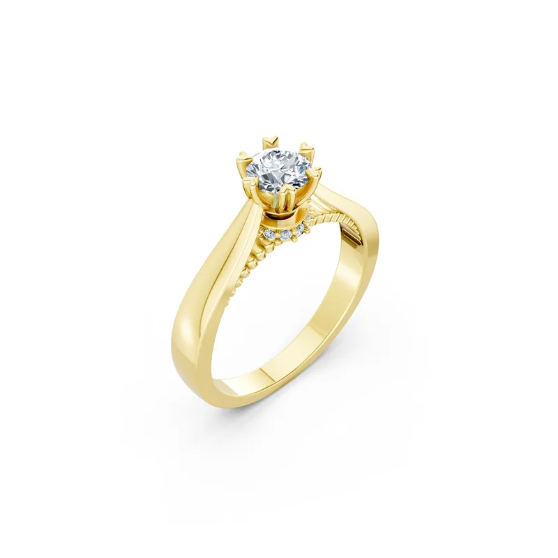 18K Gold Diamond Engagement Ring (R230) – Rings by Ivanka & Co