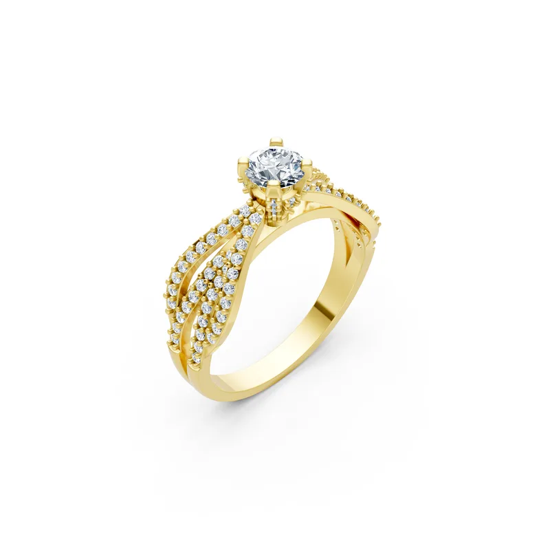 18K Gold Diamond Engagement Ring (R231) – Rings by Ivanka & Co
