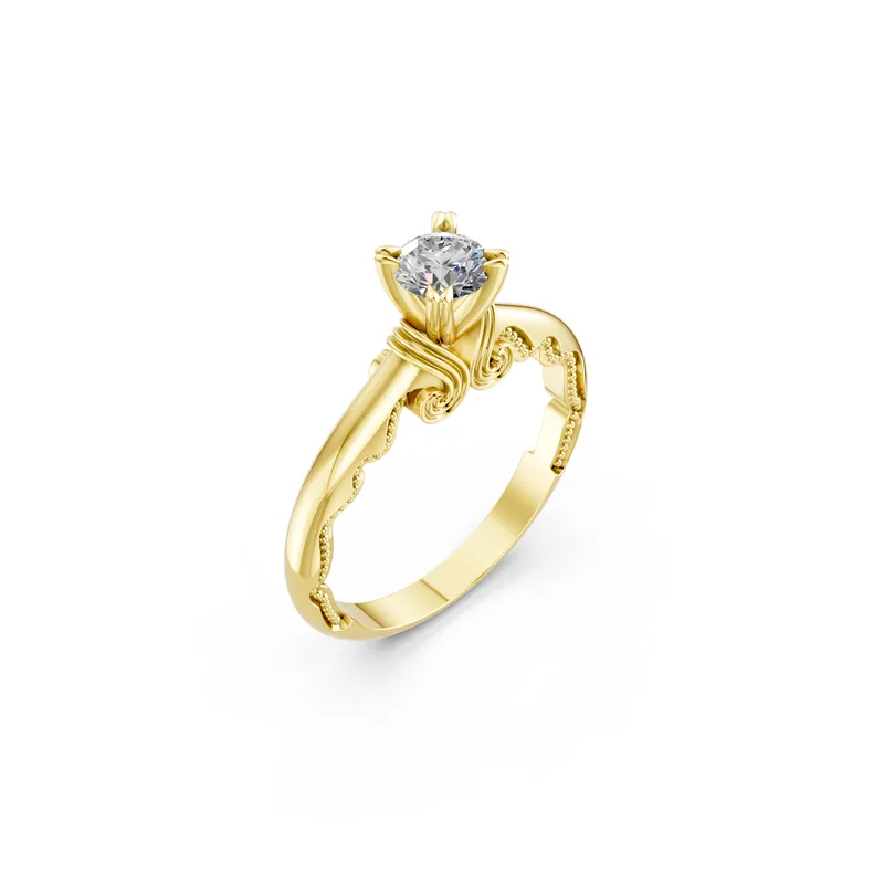 18K Gold Diamond Engagement Ring (R232) – Rings by Ivanka & Co