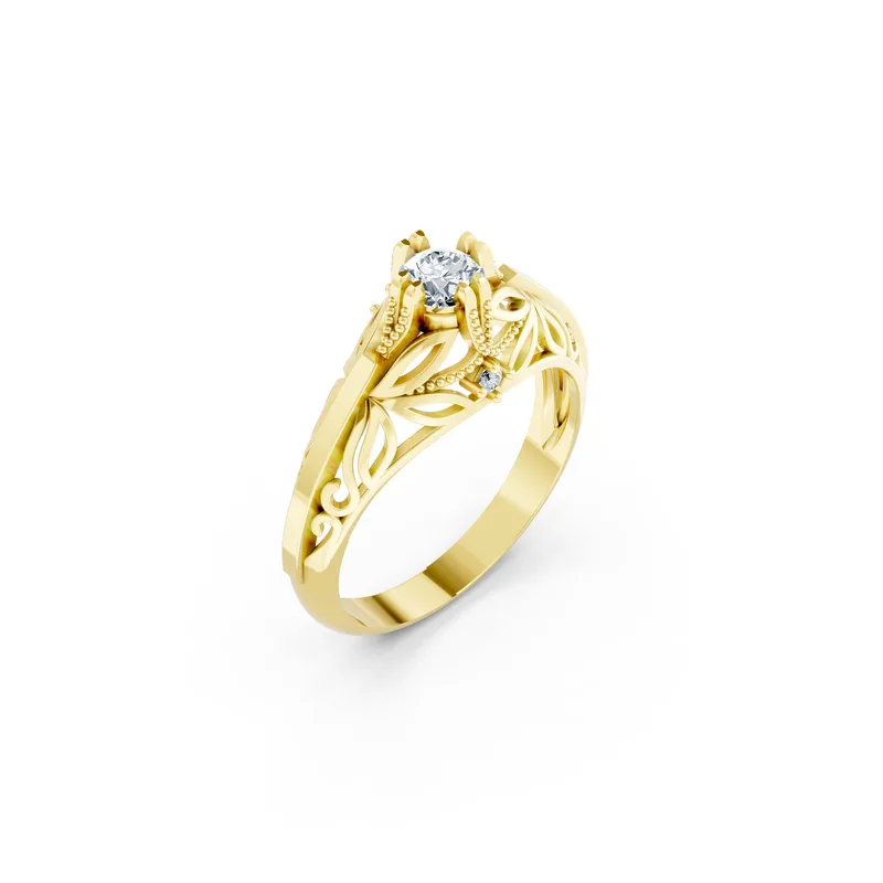 18K Gold Diamond Engagement Ring (R234) – Rings by Ivanka & Co