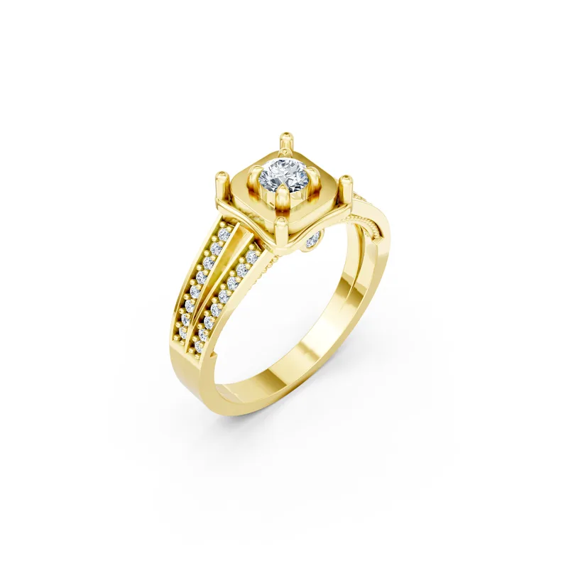 18K Gold Diamond Engagement Ring (R237) – Rings by Ivanka & Co