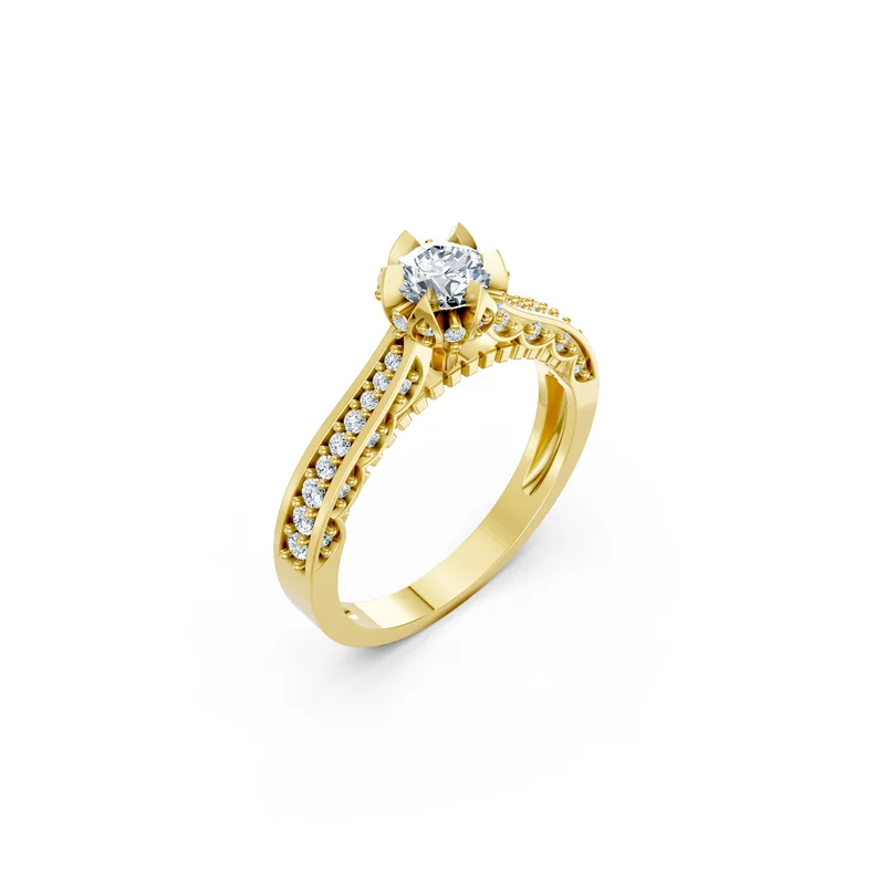 18K Gold Diamond Engagement Ring (R240) – Rings by Ivanka & Co