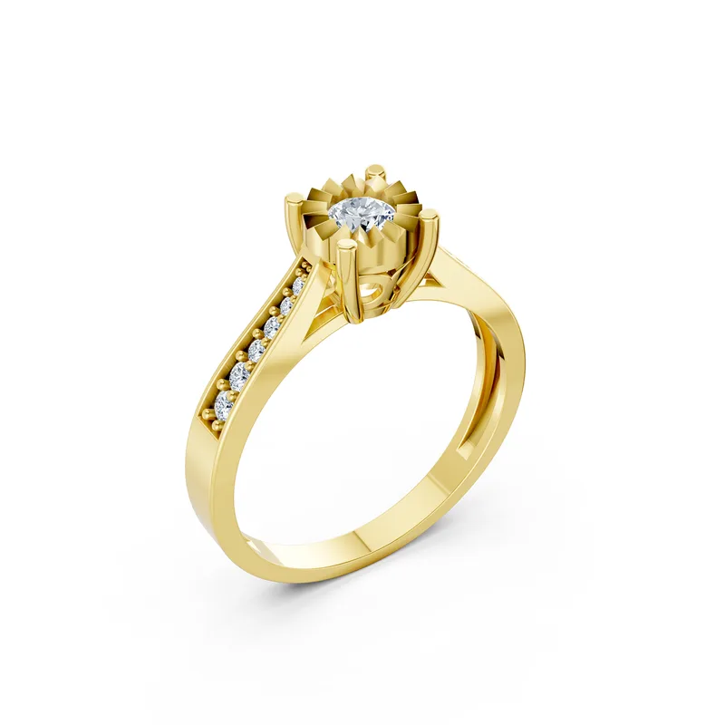 18K Gold Diamond Engagement Ring (R243) – Rings by Ivanka & Co
