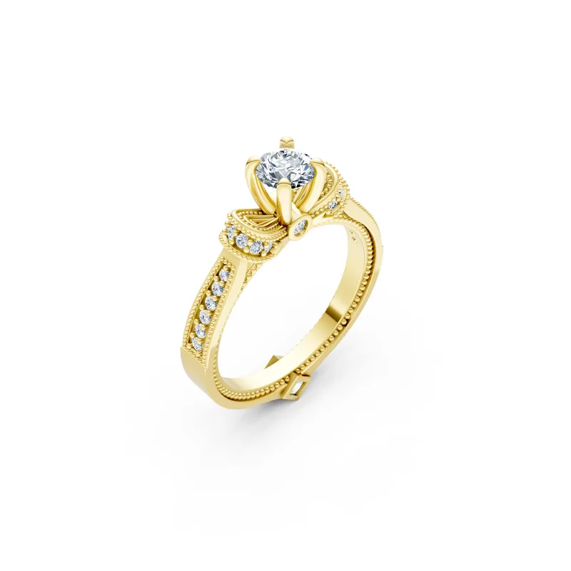 18K Gold Diamond Engagement Ring (R255) – Rings by Ivanka & Co