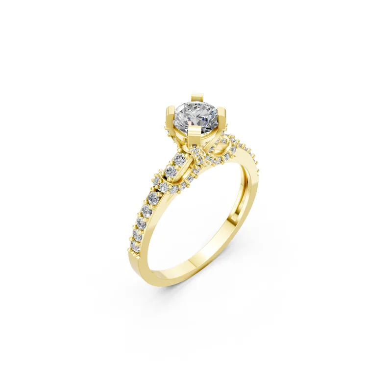 18K Gold Diamond Engagement Ring (R256) – Rings by Ivanka & Co