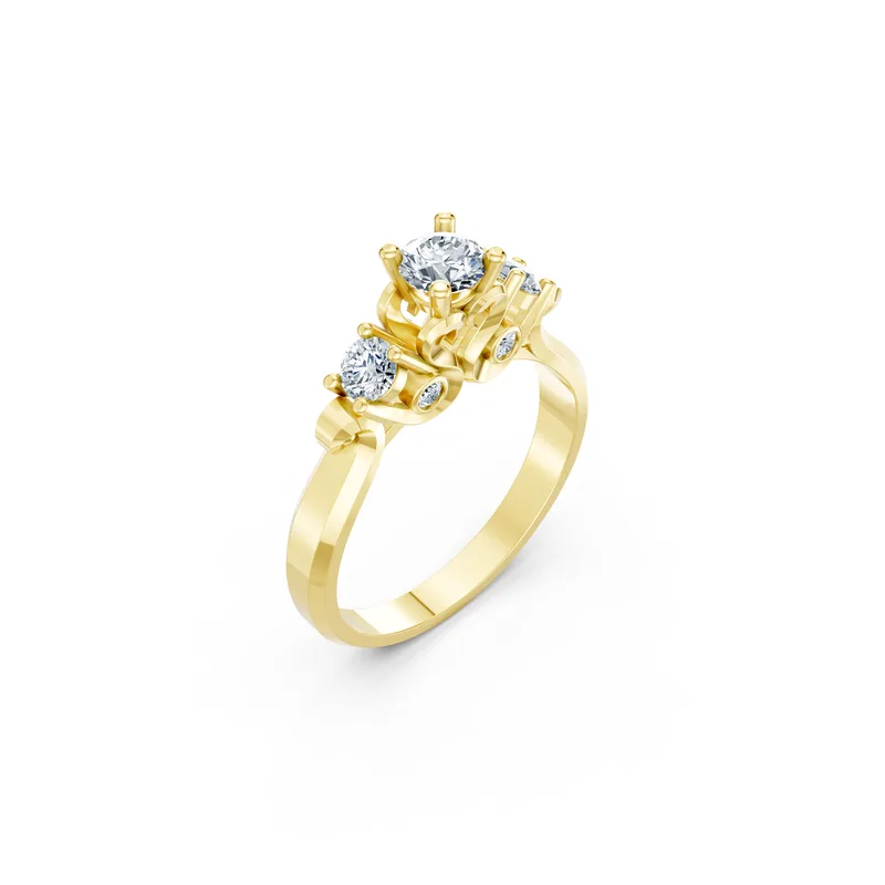 18K Gold Diamond Engagement Ring (R264) – Rings by Ivanka & Co