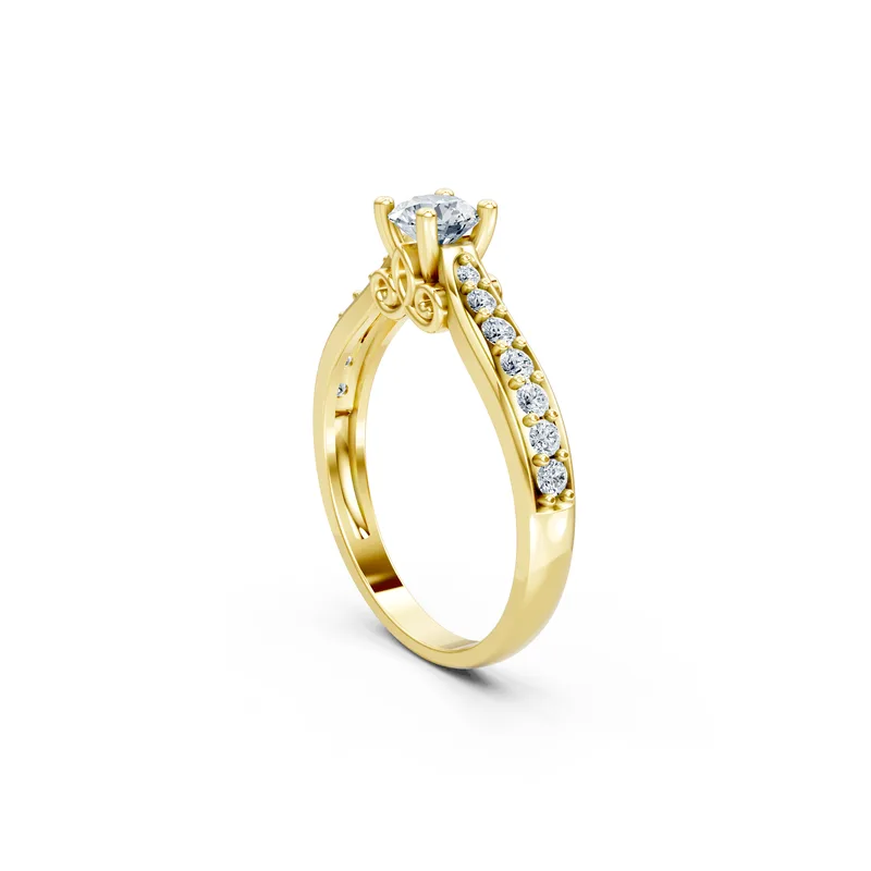 18K Gold Diamond Engagement Ring (R269 Dual color) – Rings by Ivanka & Co