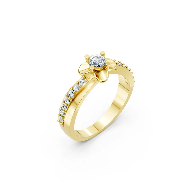 18K Gold Diamond Engagement Ring (R27) – Rings by Ivanka & Co