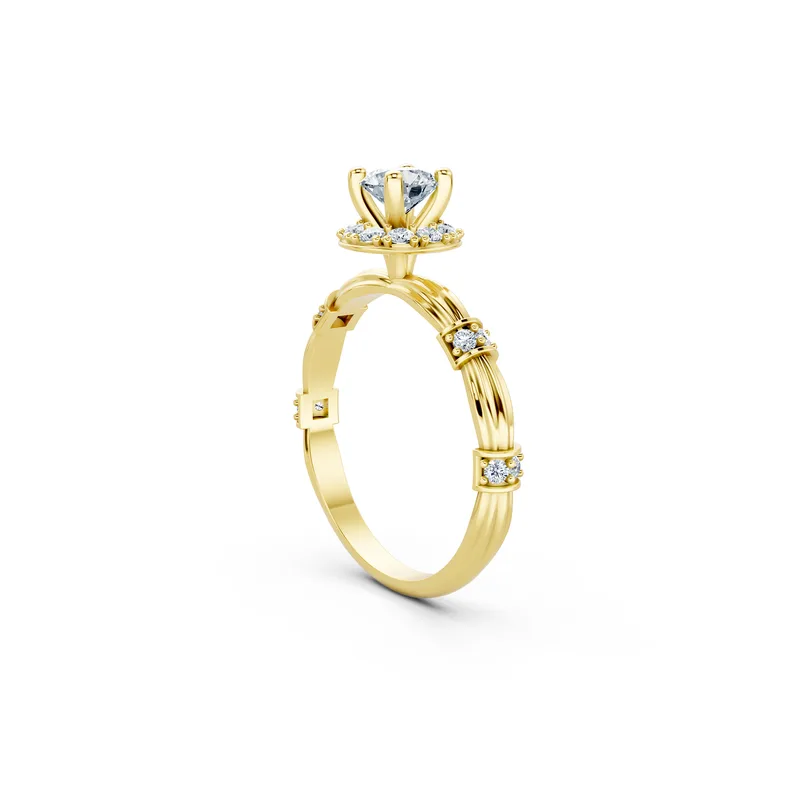 18K Gold Diamond Engagement Ring (R270  Dual color) – Rings by Ivanka & Co