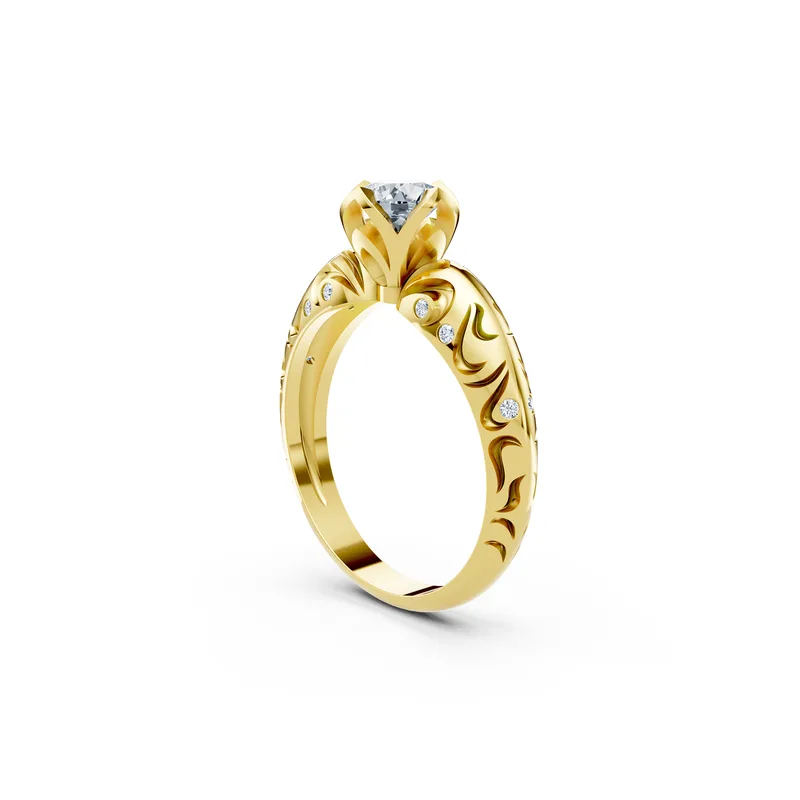 18K Gold Diamond Engagement Ring (R271  Dual color) – Rings by Ivanka & Co