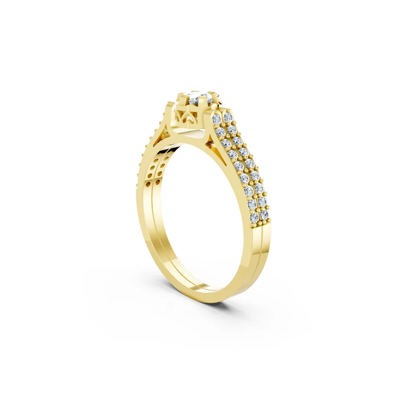 18K Gold Diamond Engagement Ring (R282 Dual color) – Rings by Ivanka & Co