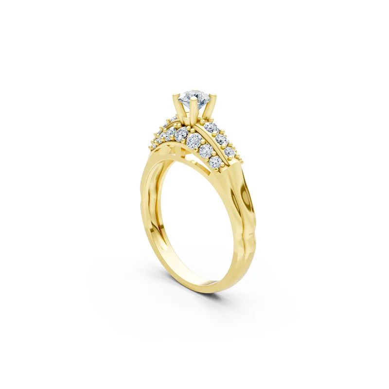 18K Gold Diamond Engagement Ring (R284) – Rings by Ivanka & Co