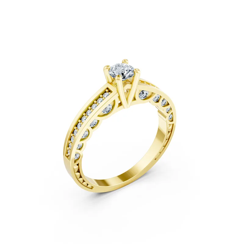 18K Gold Diamond Engagement Ring (R285) – Rings by Ivanka & Co