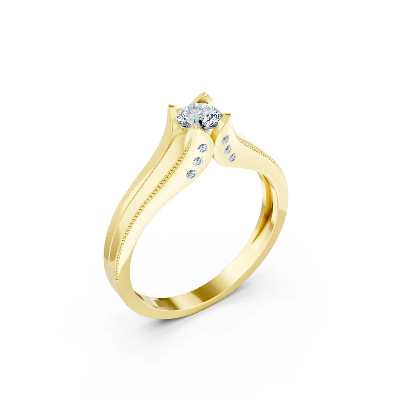 18K Gold Diamond Engagement Ring (R287) – Rings by Ivanka & Co