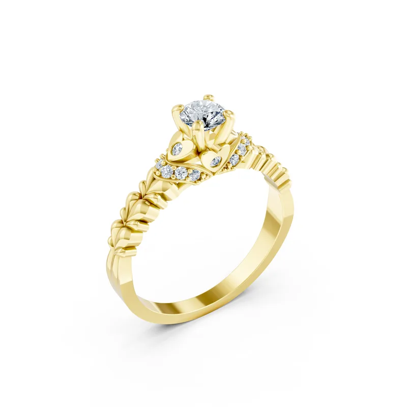 18K Gold Diamond Engagement Ring (R289 Dual color) – Rings by Ivanka & Co