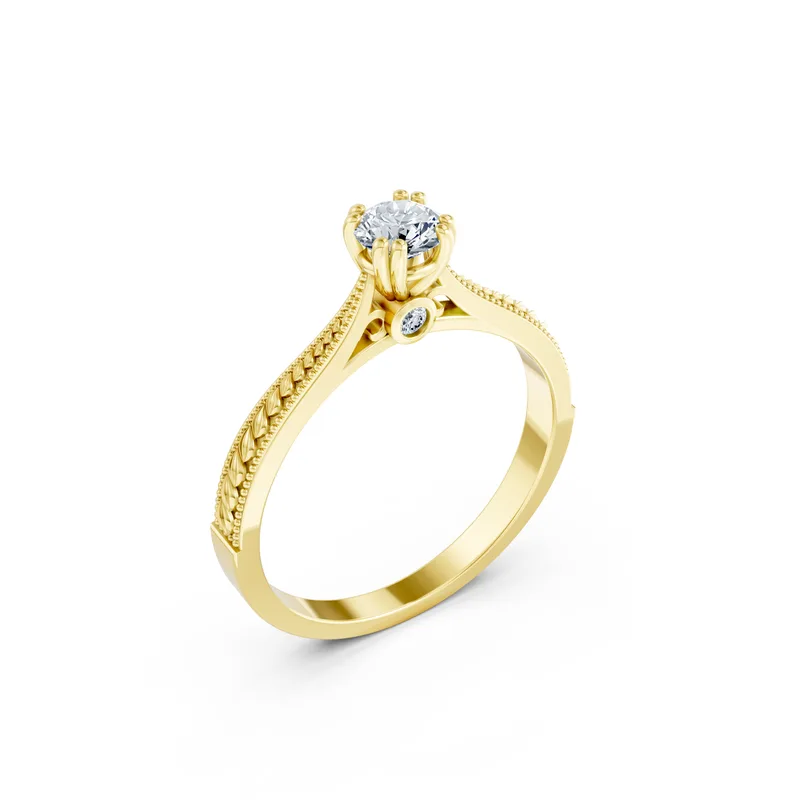 18K Gold Diamond Engagement Ring (R290 Dual color) – Rings by Ivanka & Co