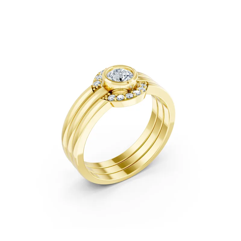 18K Gold Diamond Engagement Ring (R294  3 color) – Rings by Ivanka & Co