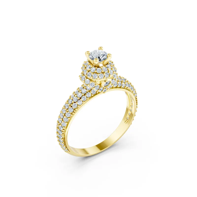 18K Gold Diamond Engagement Ring (R295 Dual color) – Rings by Ivanka & Co