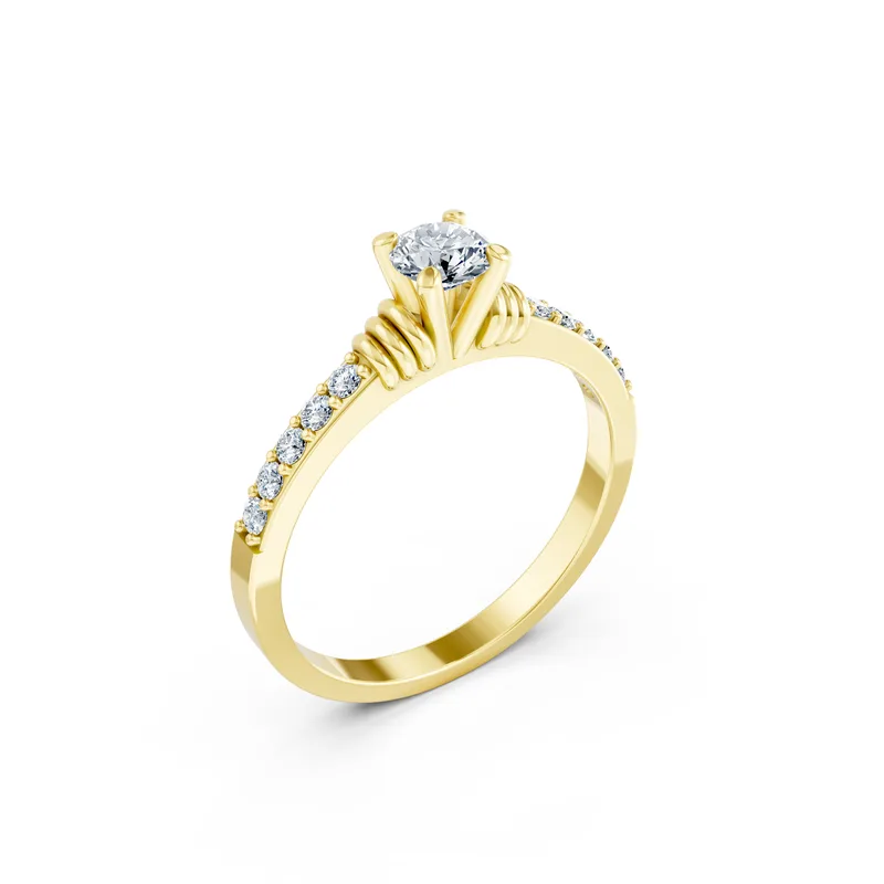 18K Gold Diamond Engagement Ring (R300) – Rings by Ivanka & Co