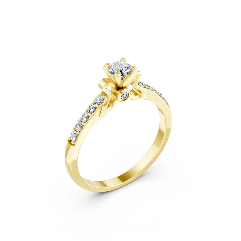 18K Gold Diamond Engagement Ring (R301  Dual color) – Rings by Ivanka & Co