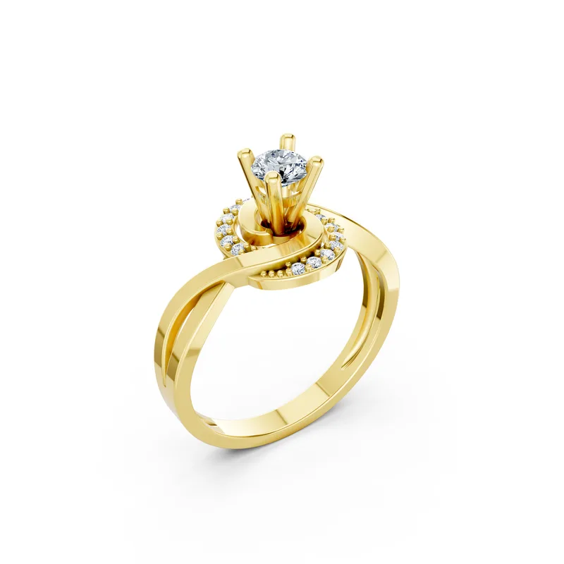 18K Gold Diamond Engagement Ring (R316) – Rings by Ivanka & Co