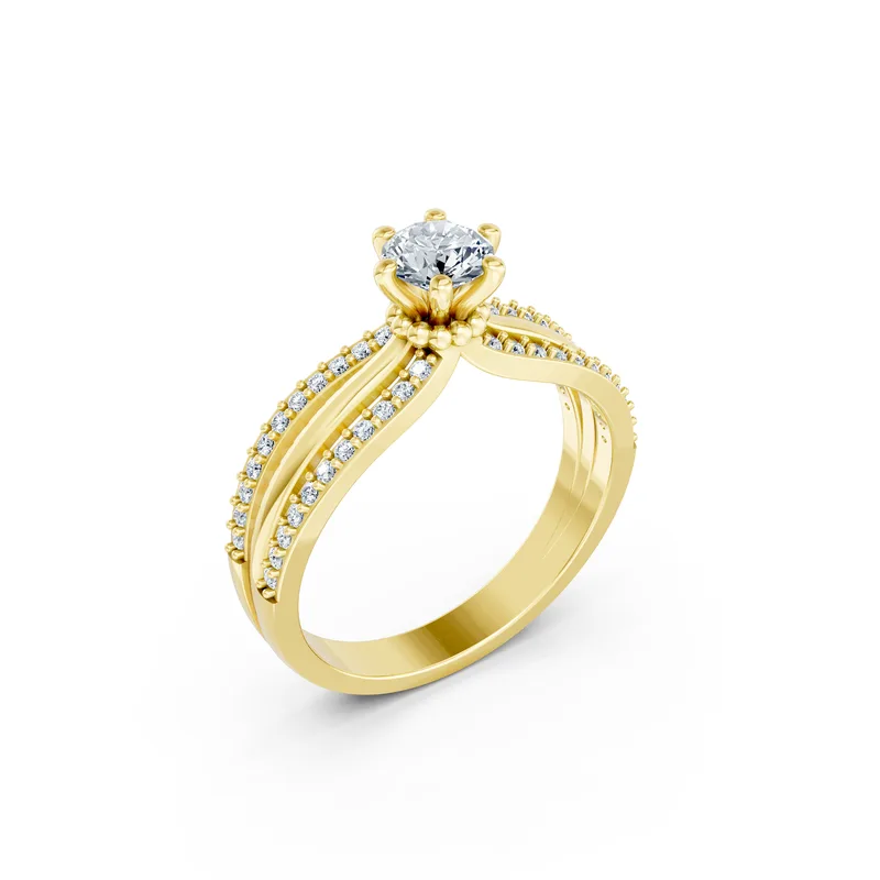 18K Gold Diamond Engagement Ring (R324) – Rings by Ivanka & Co