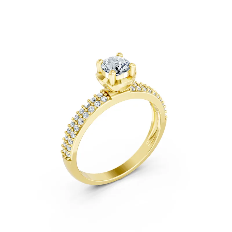 18K Gold Diamond Engagement Ring (R325) – Rings by Ivanka & Co