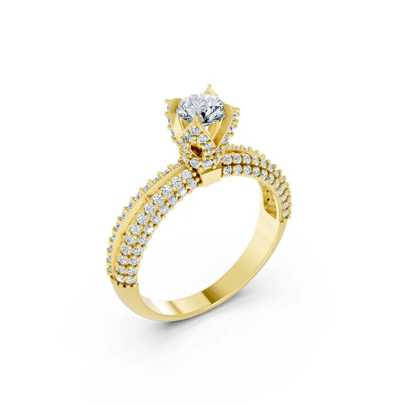 18K Gold Diamond Engagement Ring (R327) – Rings by Ivanka & Co