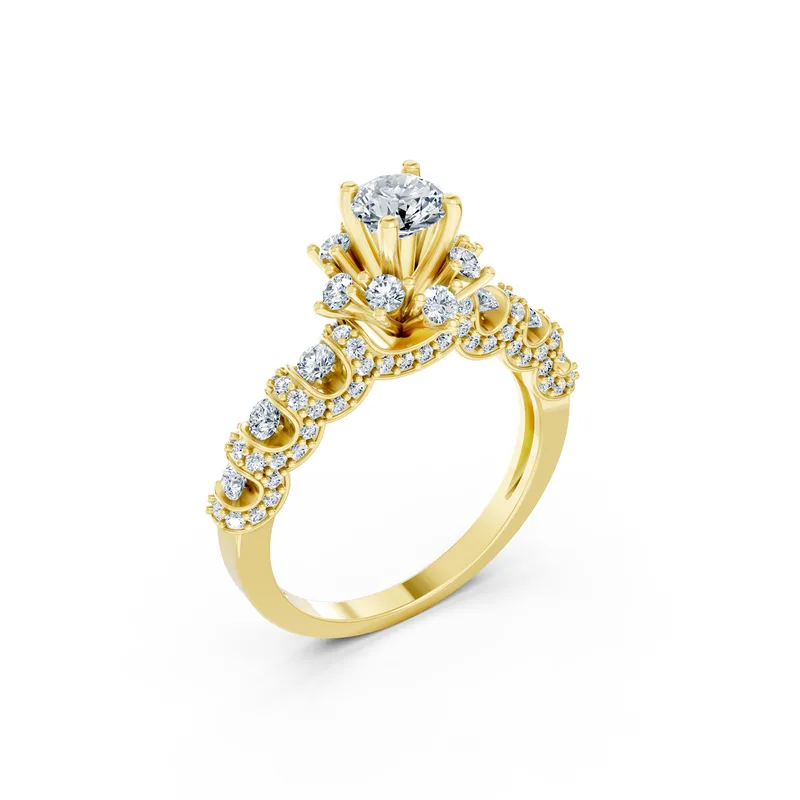 18K Gold Diamond Engagement Ring (R328) – Rings by Ivanka & Co