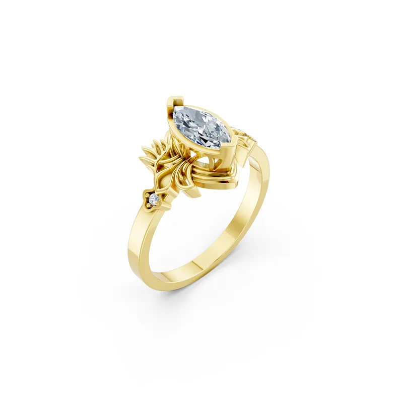 18K Gold Diamond Engagement Ring (R330) – Rings by Ivanka & Co