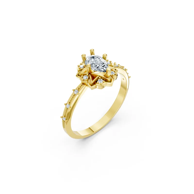 18K Gold Diamond Engagement Ring (R331) – Rings by Ivanka & Co