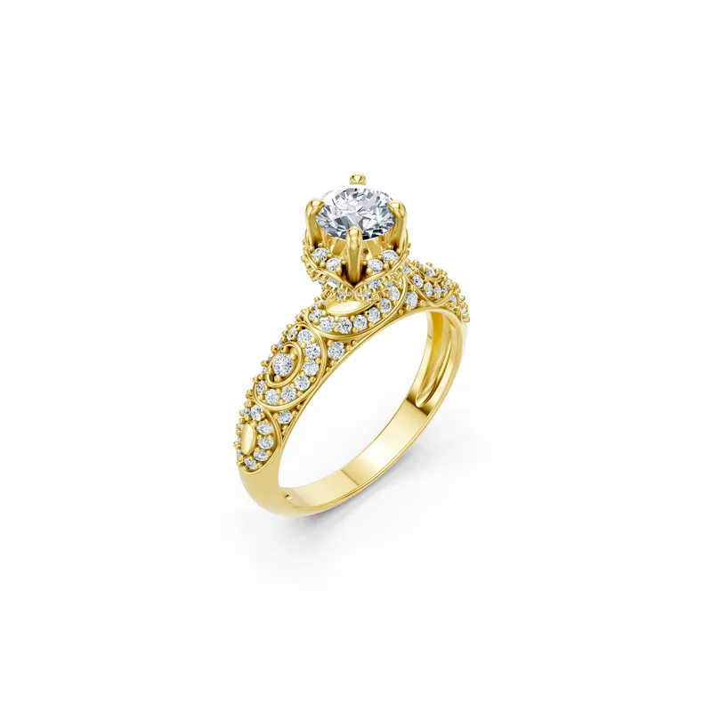 18K Gold Diamond Engagement Ring (R334) – Rings by Ivanka & Co