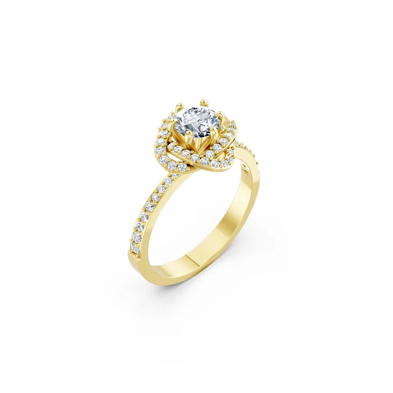 18K Gold Diamond Engagement Ring (R335) – Rings by Ivanka & Co
