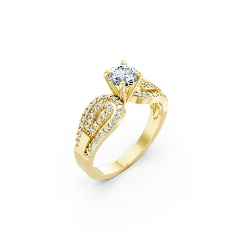 18K Gold Diamond Engagement Ring (R337) – Rings by Ivanka & Co