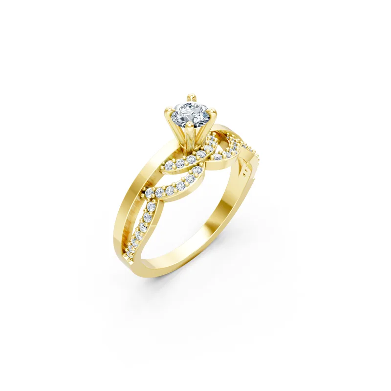 18K Gold Diamond Engagement Ring (R341) – Rings by Ivanka & Co