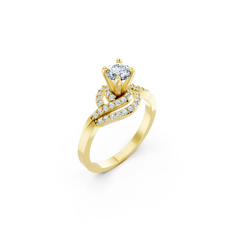 18K Gold Diamond Engagement Ring (R342) – Rings by Ivanka & Co