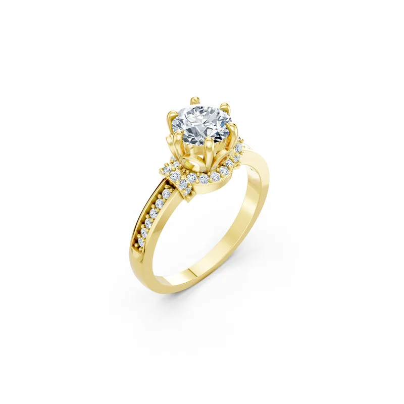 18K Gold Diamond Engagement Ring (R345) – Rings by Ivanka & Co