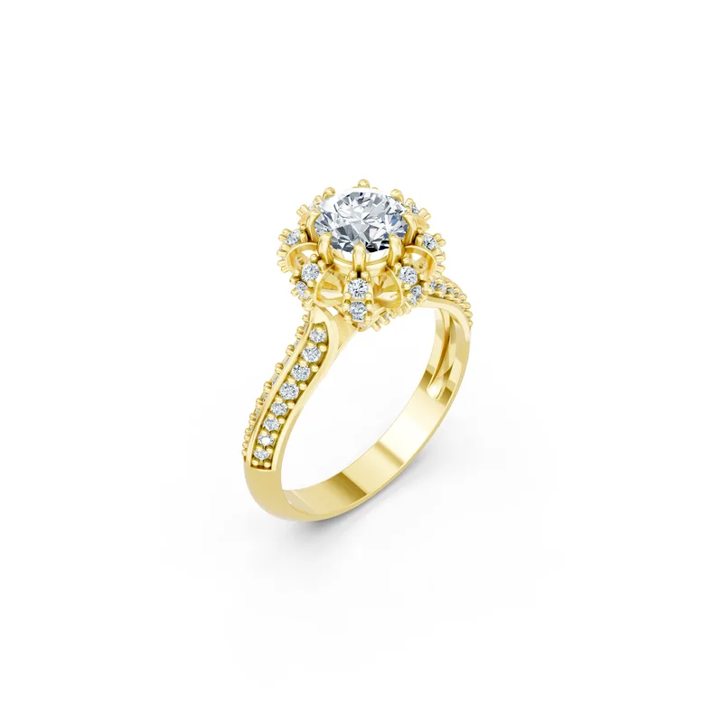 18K Gold Diamond Engagement Ring (R351) – Rings by Ivanka & Co