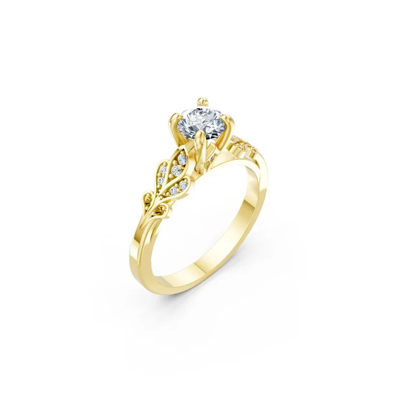 18K Gold Diamond Engagement Ring (R355) – Rings by Ivanka & Co