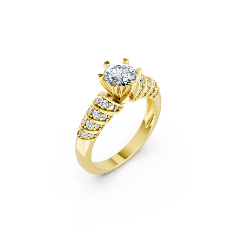 18K Gold Diamond Engagement Ring (R357) – Rings by Ivanka & Co