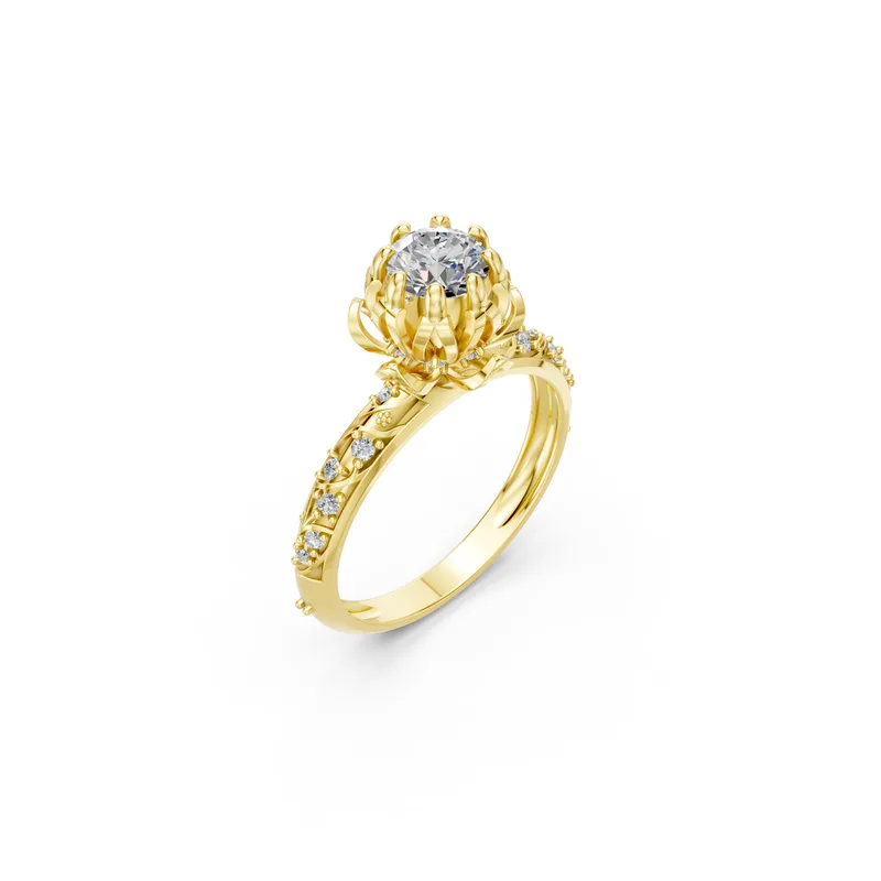 18K Gold Diamond Engagement Ring (R361) – Rings by Ivanka & Co