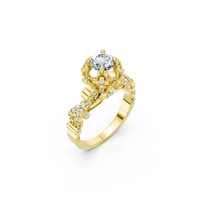 18K Gold Diamond Engagement Ring (R362) – Rings by Ivanka & Co
