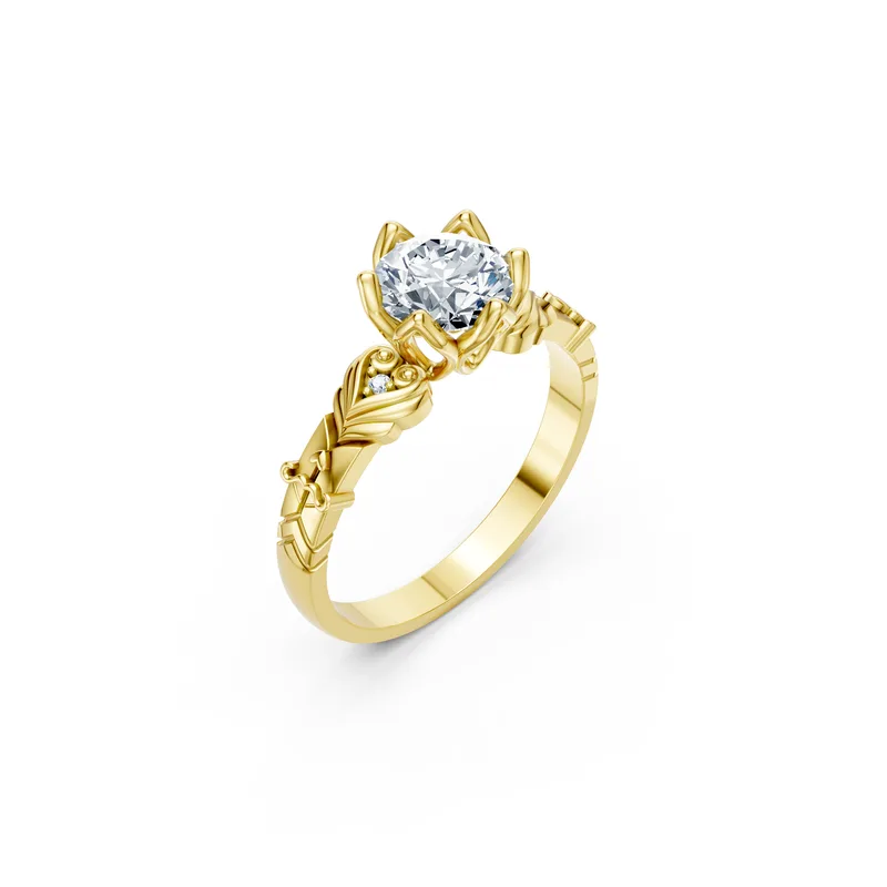 18K Gold Diamond Engagement Ring (R363) – Rings by Ivanka & Co