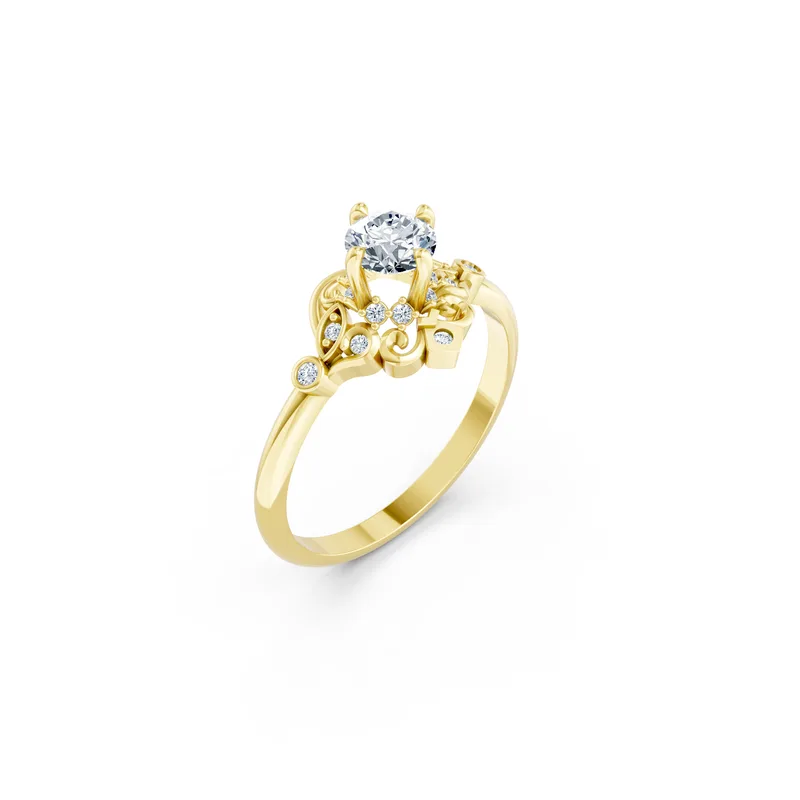18K Gold Diamond Engagement Ring (R365) – Rings by Ivanka & Co