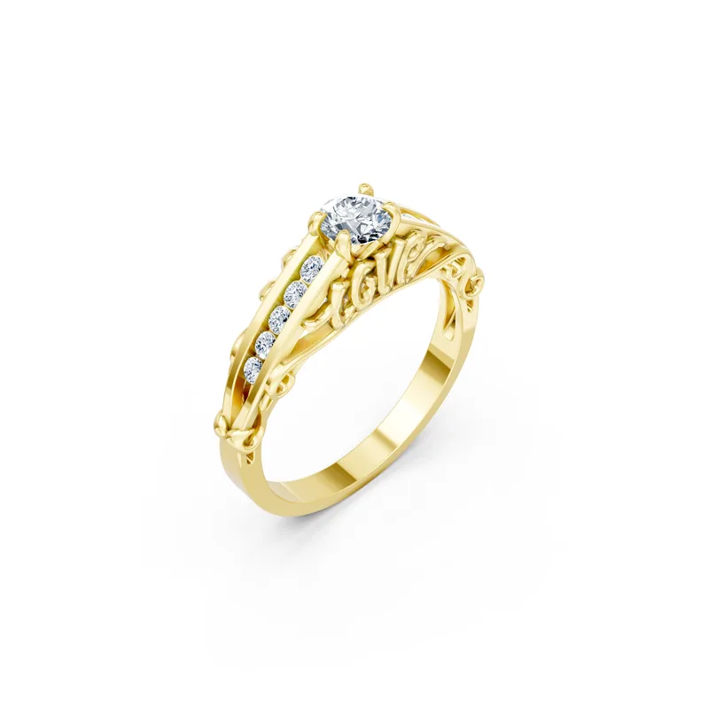 18K Gold Diamond Engagement Ring (R369) – Rings by Ivanka & Co