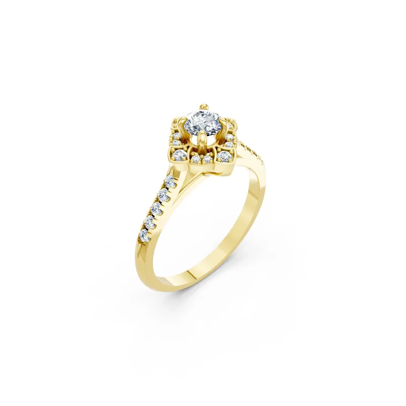 18K Gold Diamond Engagement Ring (R395) – Rings by Ivanka & Co