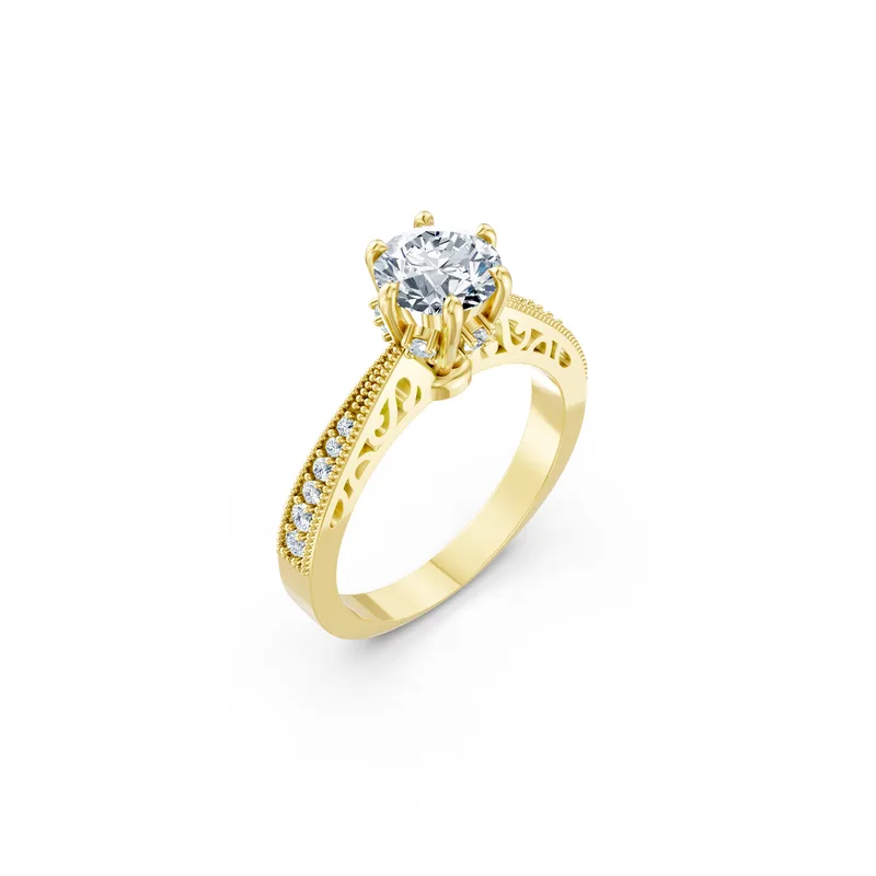 18K Gold Diamond Engagement Ring (R398) – Rings by Ivanka & Co
