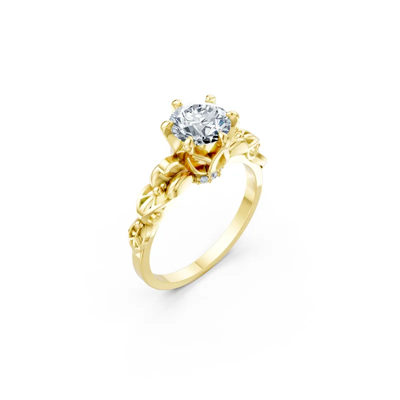 18K Gold Diamond Engagement Ring (R400) – Rings by Ivanka & Co