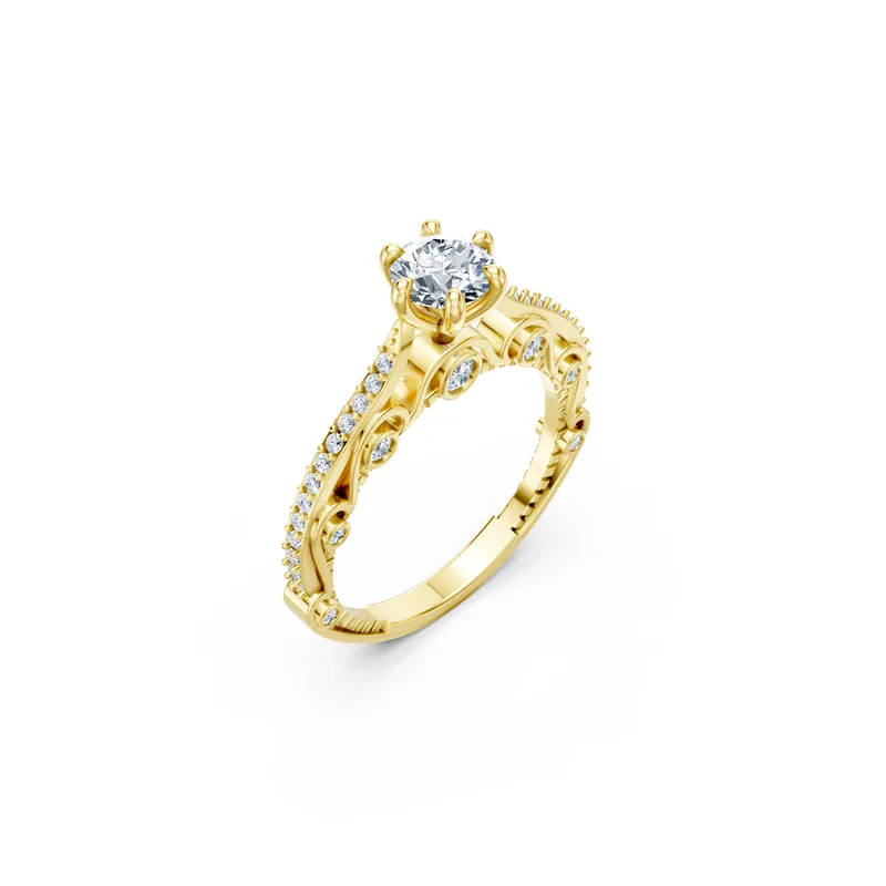 18K Gold Diamond Engagement Ring (R403) – Rings by Ivanka & Co