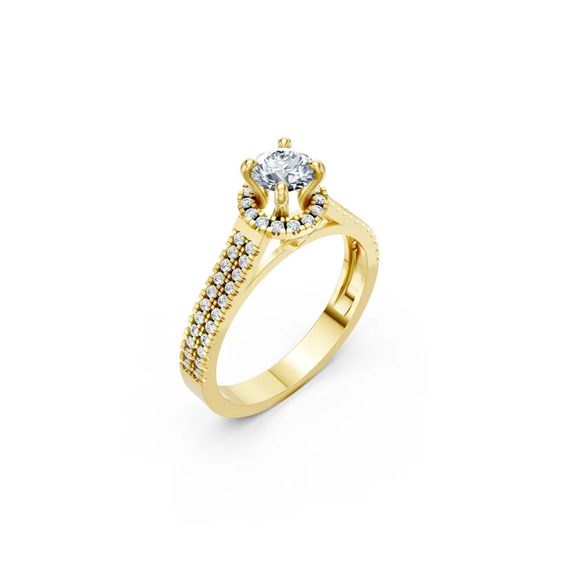 18K Gold Diamond Engagement Ring (R404) – Rings by Ivanka & Co